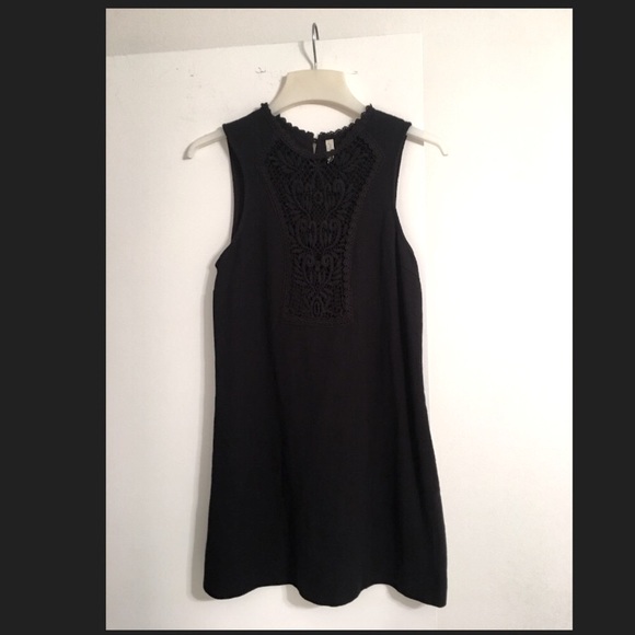 FREE PEOPLE BLACK COTTON SLEEVELESS DRESS WITH LACE DETAIL SIZE SMALL EUC - Picture 3 of 5